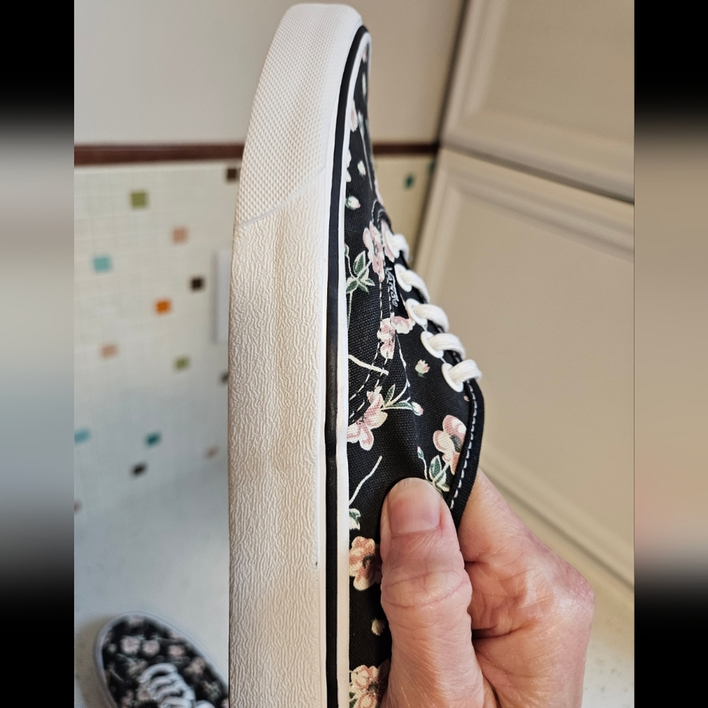 Vans floral lace up sneaker shoe women 8.5 mens 7 - Picture 6 of 10